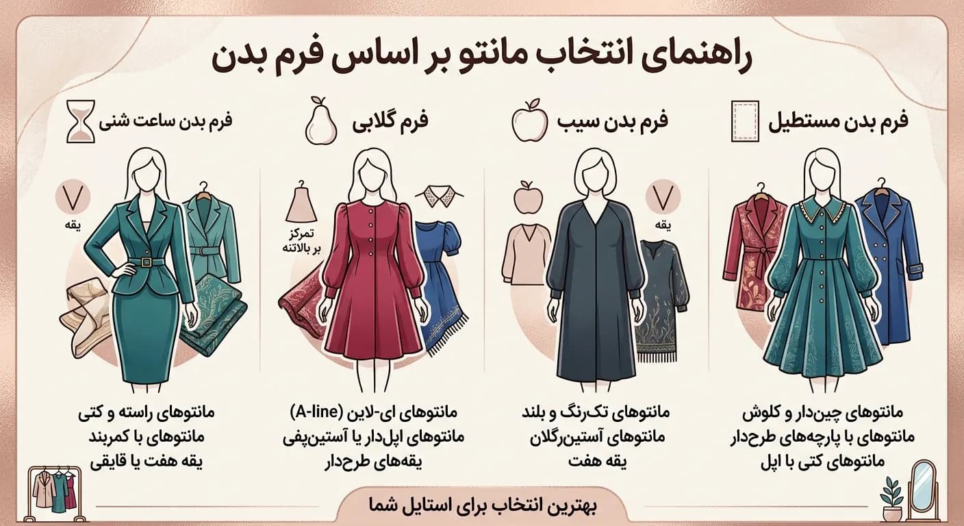 راهنمای انتخاب مانتو بر اساس فرم بدن
